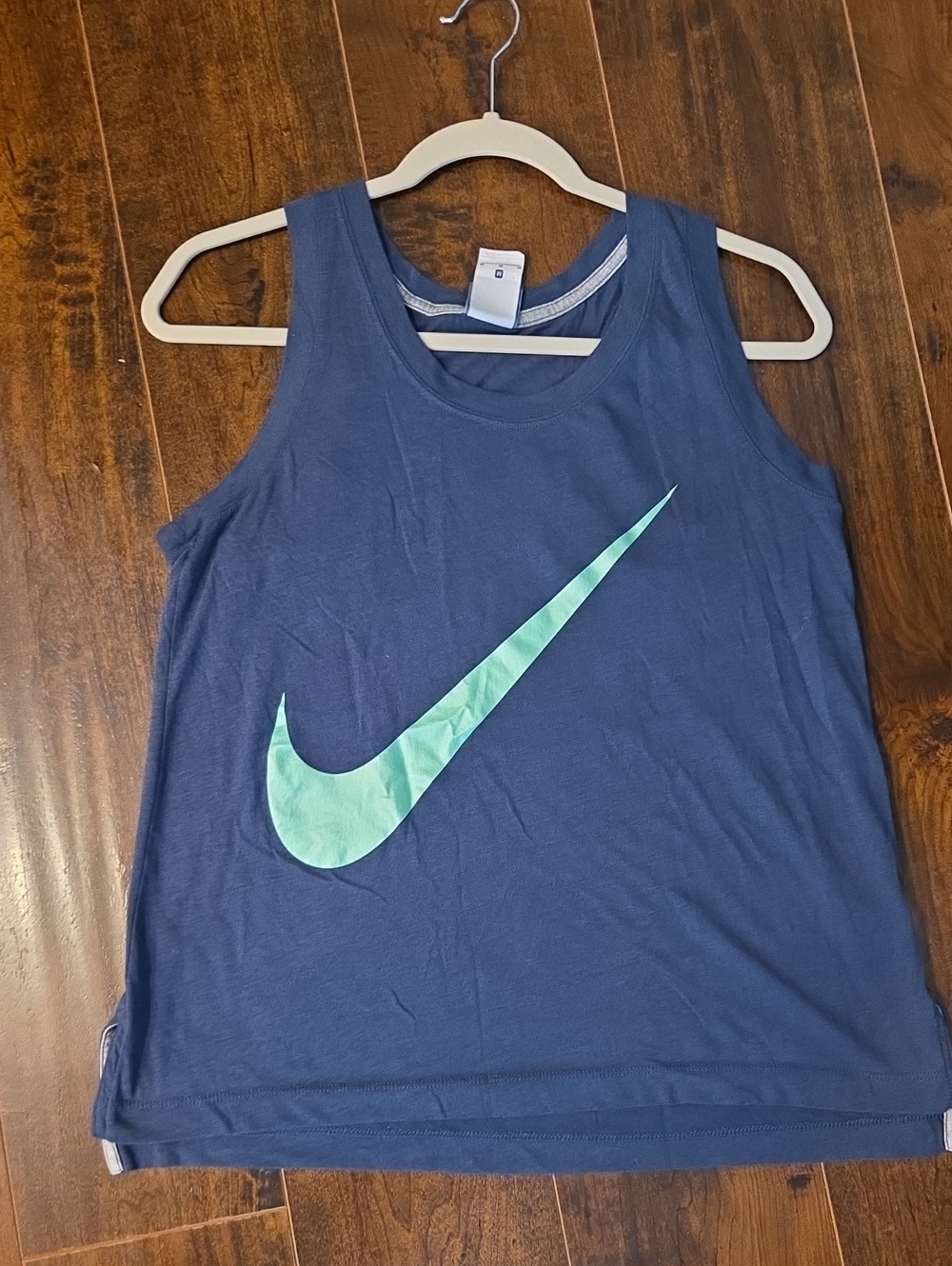 Nike Racerback Tank Medium Green Metallic Logo